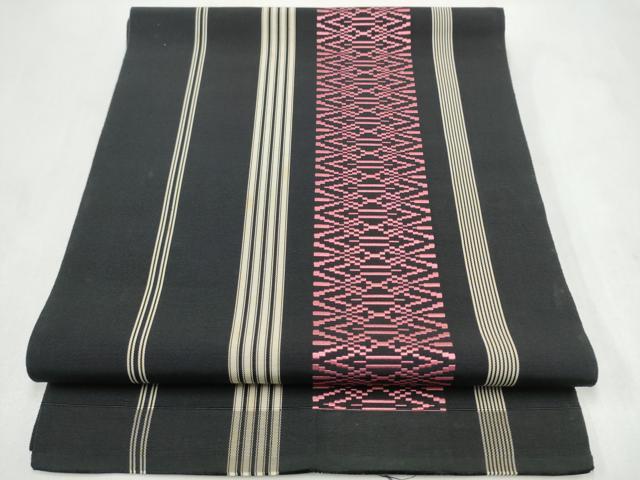 平和屋着物●本場筑前博多織 八寸名古屋帯 献上 一重帯 正絹 逸品 CABL9978hy