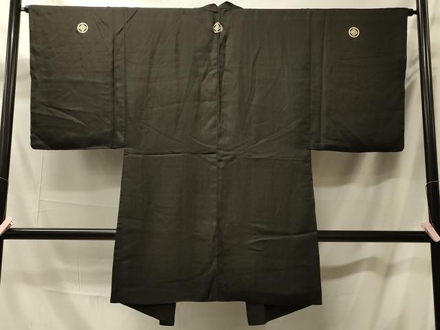 平和屋着物#男性 羽織 黒紋付き 正絹 逸品 CABM0036in