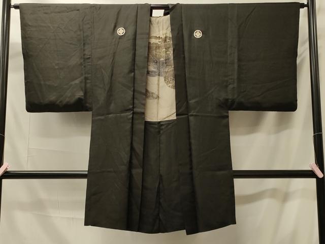 平和屋着物#男性 羽織 黒紋付き 正絹 逸品 CABM0036in