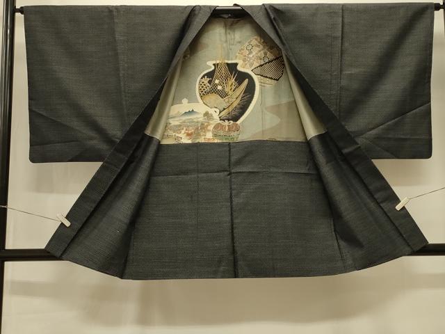 平和屋着物#男性 本場大島紬 羽織 80亀甲 総詰め 正絹 逸品 CABM0068in