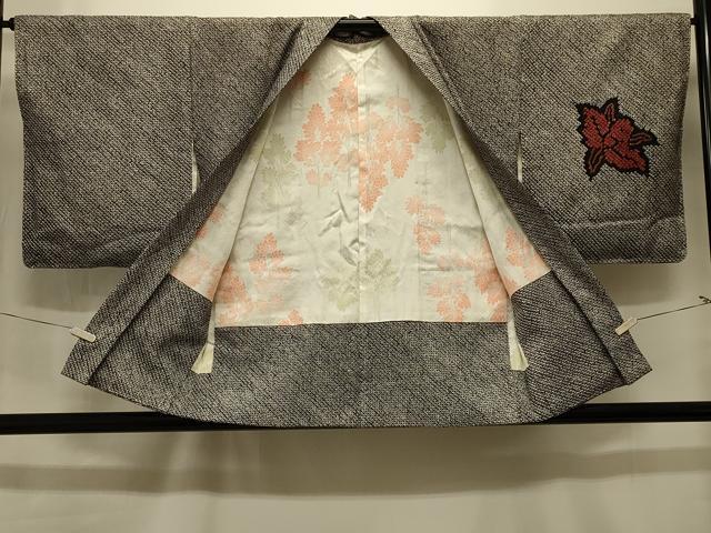 平和屋着物#羽織 総絞り 草花文 黒地 正絹 逸品 未使用 CABM0084in