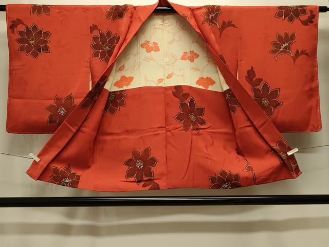 平和屋着物#羽織 地紋起こし 草花文 正絹 逸品 未使用 CABM0094in