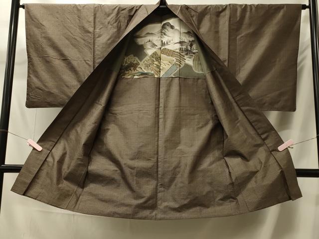 平和屋着物#男性 本場大島紬 長羽織 80亀甲 総詰め 正絹 逸品 CABM0098in