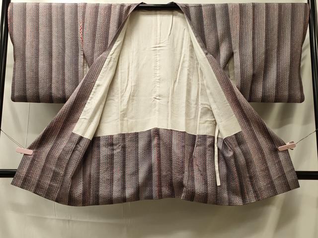 平和屋着物#道行コート 変わり間道 松坂屋扱い ロング丈 正絹 逸品 CABM0107in
