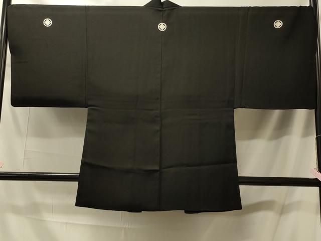 平和屋着物#男性 羽織 黒紋付き 正絹 逸品 CABM0125in