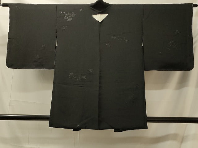 平和屋着物#羽織 風景文 黒地 銀糸 正絹 逸品 未使用 CABM0145in