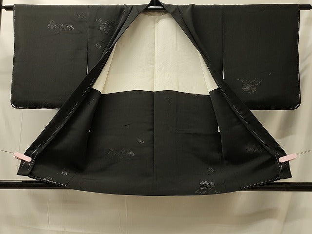 平和屋着物#羽織 風景文 黒地 銀糸 正絹 逸品 未使用 CABM0145in