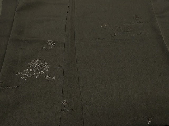 平和屋着物#羽織 風景文 黒地 銀糸 正絹 逸品 未使用 CABM0145in