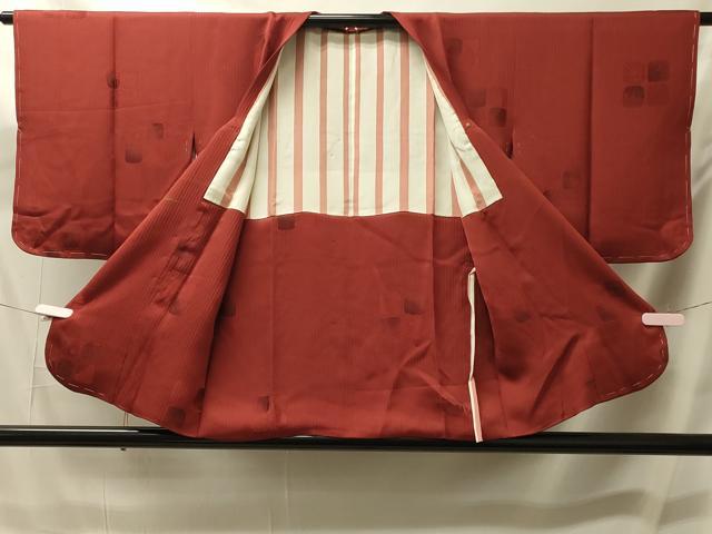 平和屋着物#道行コート 地紋起こし 市松花文 正絹 逸品 未使用 CABM0151in