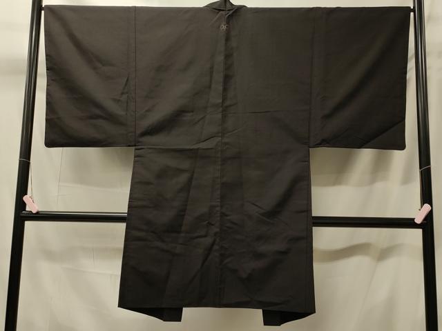 平和屋着物#男性 長羽織 黒紋付き 正絹 逸品 CABM0162in