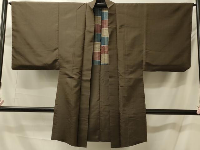 平和屋着物#男性 長羽織 縞 正絹 逸品 CABM0163in