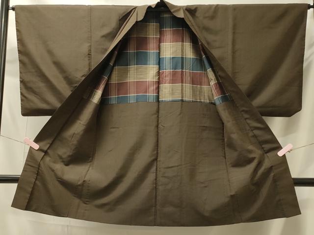 平和屋着物#男性 長羽織 縞 正絹 逸品 CABM0163in