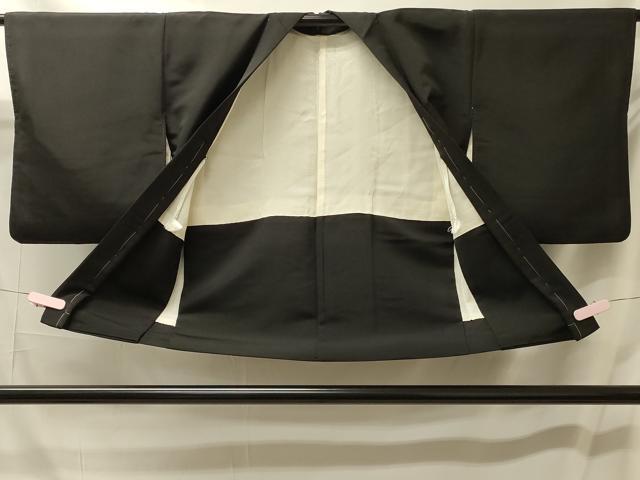 平和屋着物#羽織 寿光織 流水御所車花文 黒地 金糸 正絹 逸品 CABM0203in