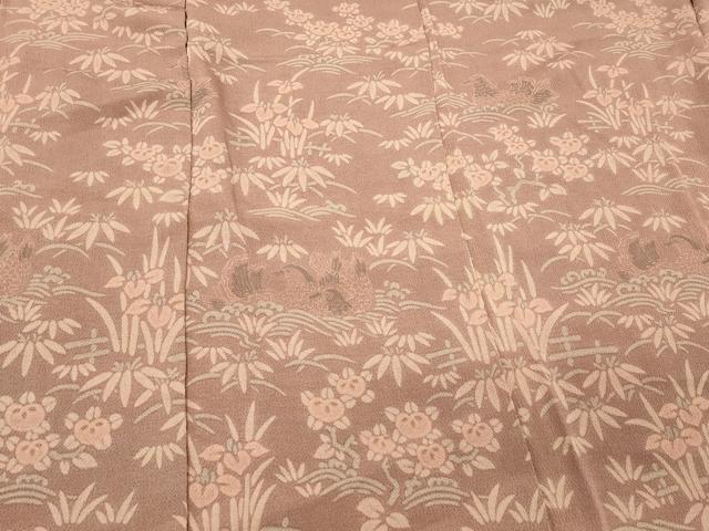 平和屋着物#羽織 仮絵羽 立波花鳥文 鬼しぼ縮緬 正絹 逸品 未使用 CABM0223in