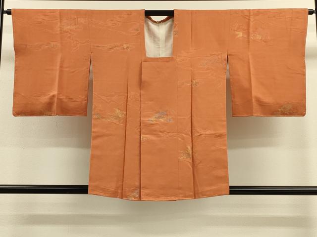 平和屋着物#道行コート 寿光織 枝葉文 金銀糸 正絹 逸品 未使用 CABM0251in