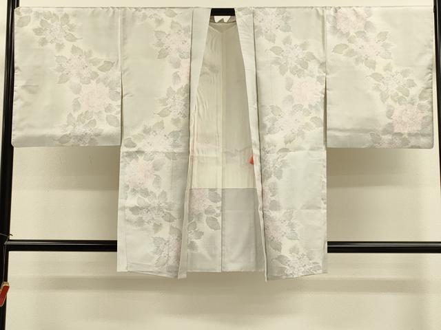 平和屋着物#本場大島紬 羽織 白大島 紫陽花 あじさい 正絹 逸品 CABM0265in