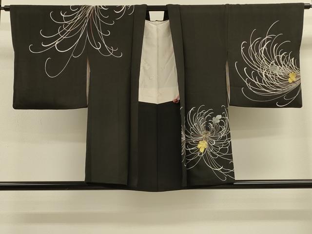 平和屋着物#羽織 乱菊 黒地 金彩 正絹 逸品 CABM0266in