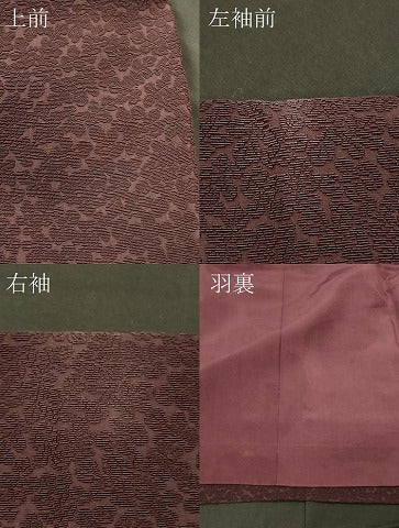 平和屋着物#道行コート 輪奈ビロード 葉づくし ロング丈 正絹 逸品 CABM0287in