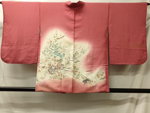 平和屋着物#羽織 寿光織 花車文 暈し染め 金銀糸 正絹 逸品 CABM0311in