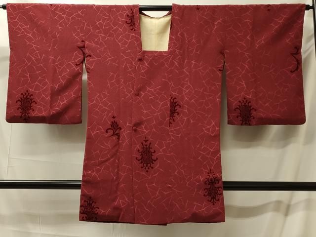 平和屋着物#道行コート 輪奈ビロード 飾花文 ロング丈 正絹 逸品 CABM0316in