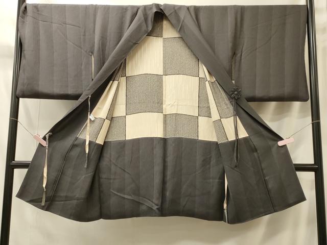 平和屋着物#道中着 間道 ロング丈 正絹 逸品 CABM0325in