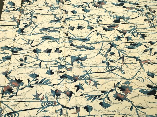 平和屋着物#羽織 ろうけつ染め 草花文 正絹 逸品 未使用 CABM0348in