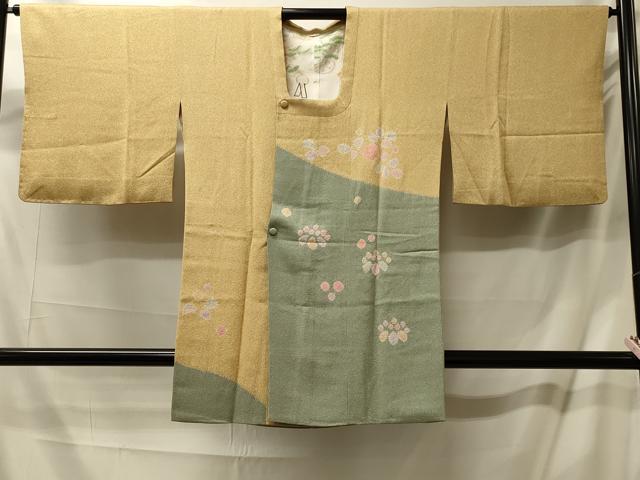 平和屋着物#京友禅作家 松井佚鴦 道行コート 流水草花文 正絹 逸品 CABM0355in