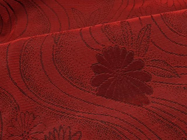 平和屋着物#道行コート 輪奈ビロード 流水草花文 ロング丈 正絹 逸品 CABM0363in