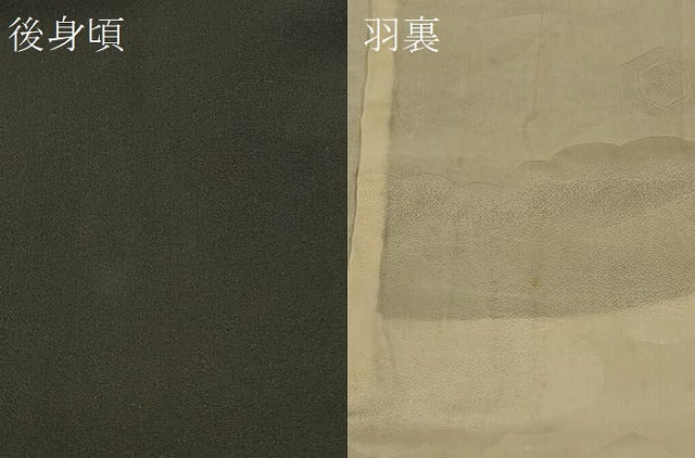 平和屋着物#羽織 寿光織 槍梅文 黒地 金銀糸 正絹 逸品 CABM0376in