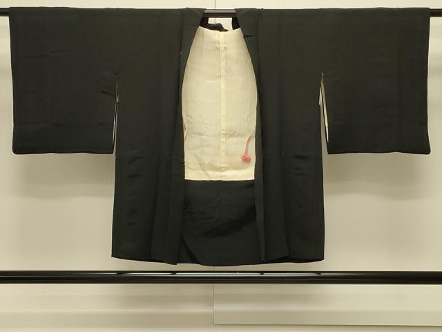 平和屋着物#羽織 寿光織 槍梅文 黒地 金銀糸 正絹 逸品 CABM0376in