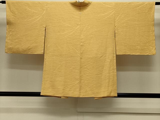 平和屋着物#羽織 色無地 芝地紋 玉蜀黍色 正絹 逸品 未使用 CABM0378in