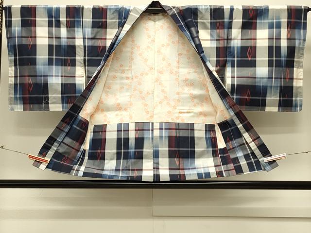 平和屋着物#羽織 紬地 格子 正絹 逸品 CABM0379in