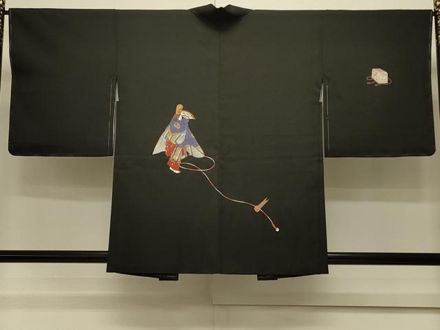 平和屋着物#羽織 手描き 能 黒地 金彩 正絹 逸品 未使用 CABM0382in