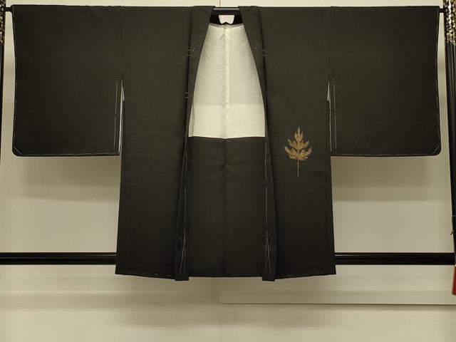 平和屋着物#羽織 手描き 能 黒地 金彩 正絹 逸品 未使用 CABM0382in