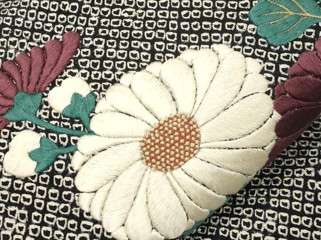 平和屋着物●九寸開き名古屋帯 総絞り 総手刺繍 草花文 金糸 松葉仕立て 正絹 逸品 CABM0402dy