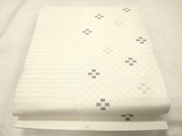 平和屋着物●両面 六通柄袋帯 草木丸文 銀糸 正絹 逸品 CABM0404dy