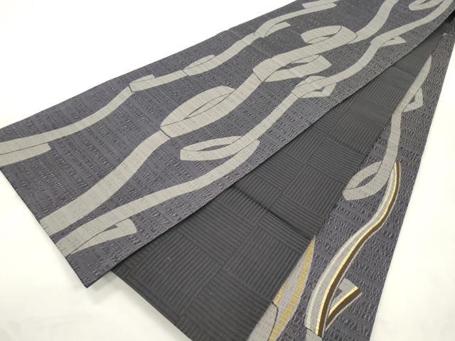 平和屋着物▽全通柄袋帯 スリーシーズン 春夏秋 刺繍 抽象文様 金彩 正絹 逸品 CABM0437dy