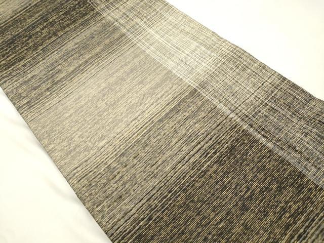 平和屋着物●両面 六通柄袋帯 櫛織 流水草花丸文 銀糸 正絹 逸品 CABM0447dy