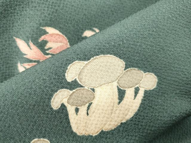 平和屋着物●つけ帯 友禅 茸 鬼しぼ縮緬 正絹 逸品 CABM0456dy