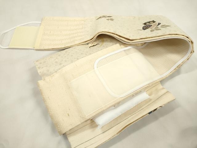 平和屋着物●ワンタッチつけ帯 梟 金糸 やまと誂製 正絹 逸品 CABM0462dy