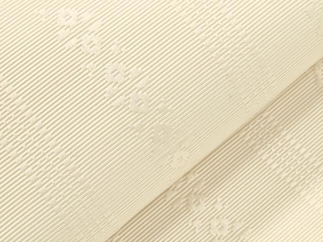 平和屋着物●本場筑前博多織 八寸名古屋帯 献上 鳥の子色 正絹 逸品 未使用 CABM0522dy
