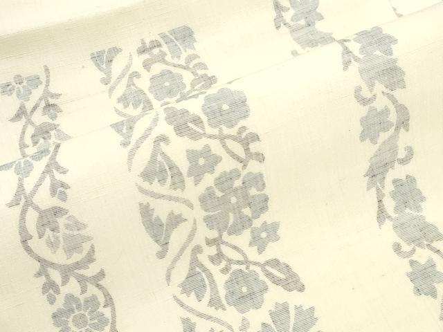 平和屋着物●九寸名古屋帯 紬地 草花文 正絹 逸品 CABM0523dy