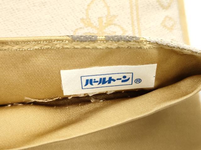 平和屋着物●西陣 白綾苑大庭 六通柄袋帯 花蝶鳥文 金糸 正絹 逸品 CABM0573dy