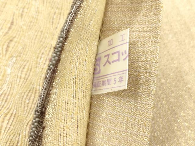 平和屋着物●全通柄袋帯 櫛織 幾何学文 銀糸 正絹 逸品 CABM0583dy