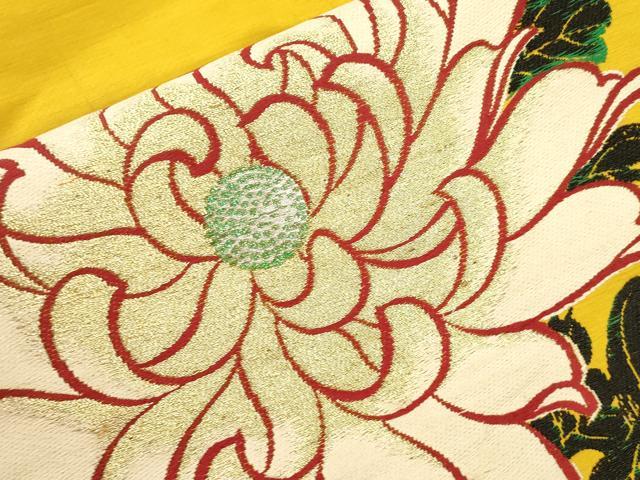 平和屋着物●アンティーク 大正ロマン 九寸名古屋仕立て 草花文 金糸 正絹 逸品 CABM0601dy