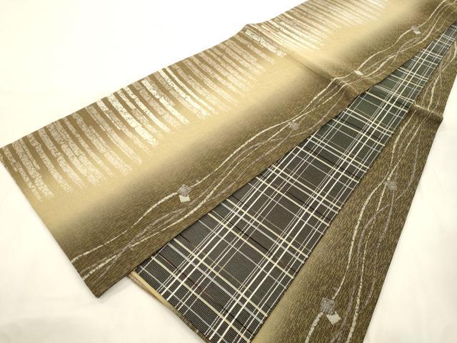 平和屋着物●両面 全通柄袋帯 色紙重ね文 金糸 正絹 逸品 未使用 CABM0628dy