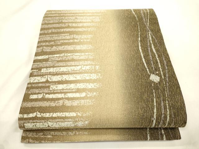 平和屋着物●両面 全通柄袋帯 色紙重ね文 金糸 正絹 逸品 未使用 CABM0628dy