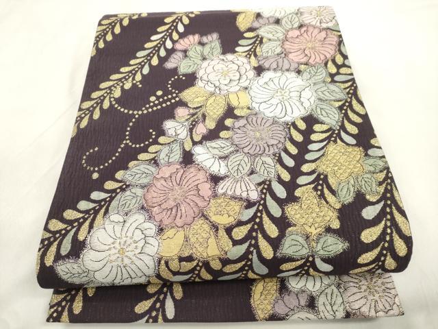 平和屋着物●六通柄袋帯 辻が花 金糸 正絹 逸品 CABM0645dy