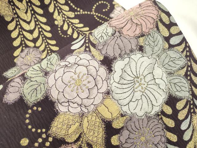 平和屋着物●六通柄袋帯 辻が花 金糸 正絹 逸品 CABM0645dy