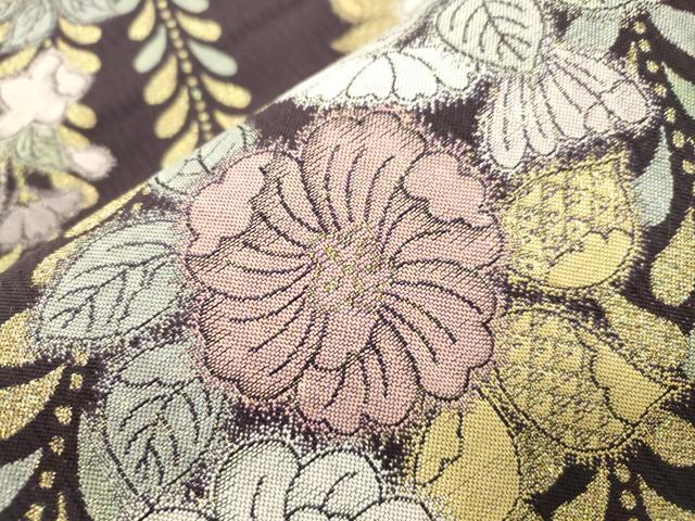 平和屋着物●六通柄袋帯 辻が花 金糸 正絹 逸品 CABM0645dy